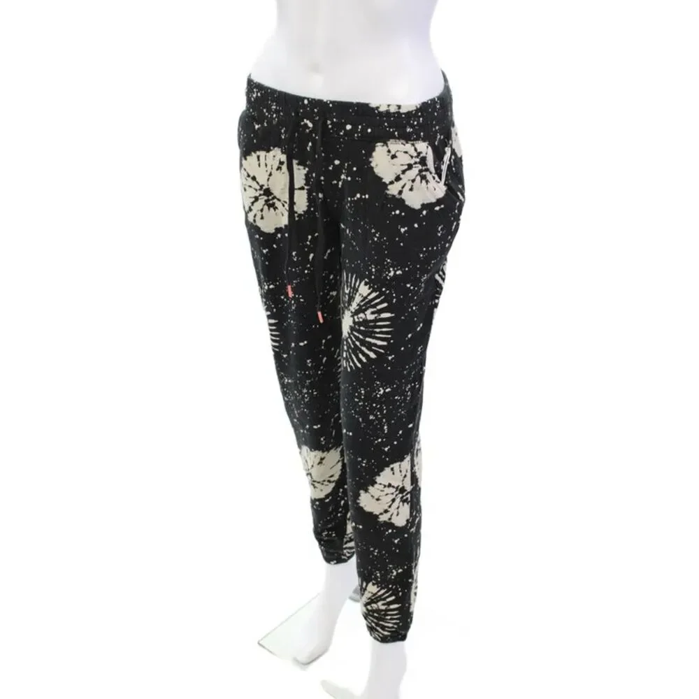 PJ Salvage Womens Tie Dye Print Pajama Sweatpants Black Size Extra Small